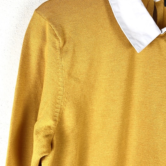 CABLE & GAUGE | Scallop Trim Faux Layer Sweater Shirt Top - Picture 3 of 8